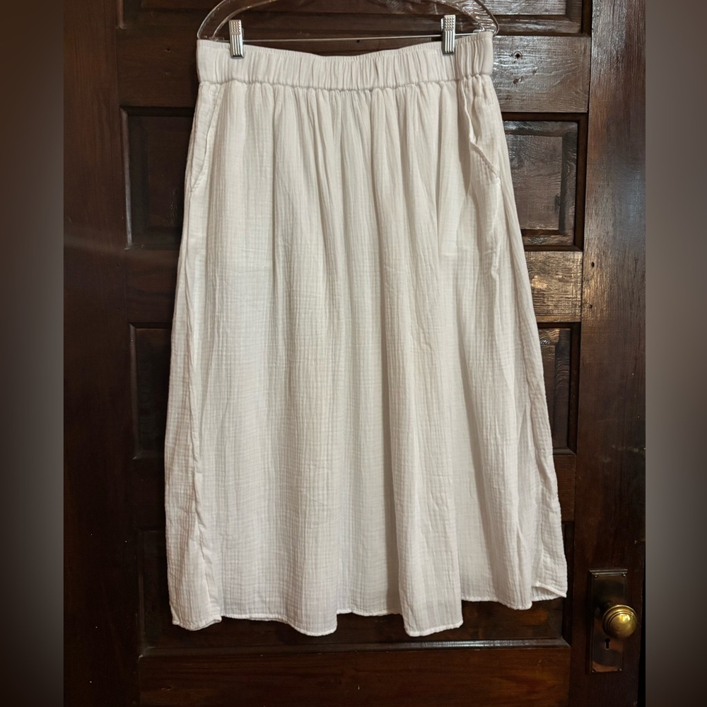 Talbots White A-Line Skirt